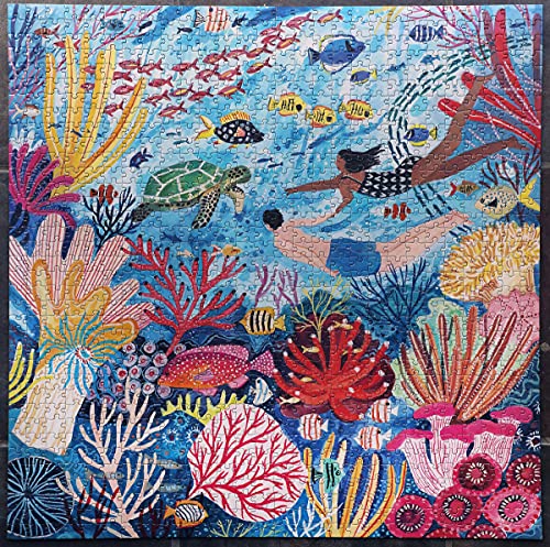 eeBoo 1000 Piece Puzzle Coral Reef Jigsaw Puzzle for Adults Square 23 x 23 Made with Recycled Board VegetableBased Ink - Image 5