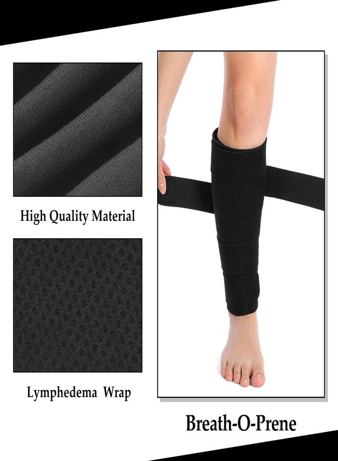 Croknit 3 Pairs Lymphedema Compression Leg Wraps with Calf Compression Sock 20-50 Mmhg Adjustable Medical Edema Splint Wrap(Black) - Image 5