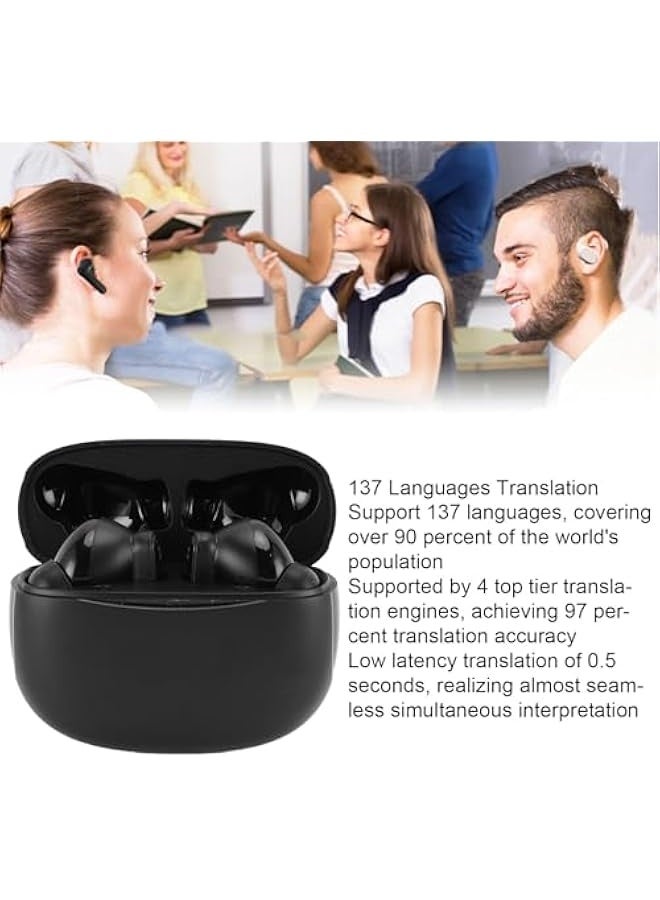 Topleo Language Translator Earbuds, 137 Languages Simultaneous Interpretation Translation Device, Noise Cancelling Real Time Translator Earphones for Travel Business Learning - Image 3