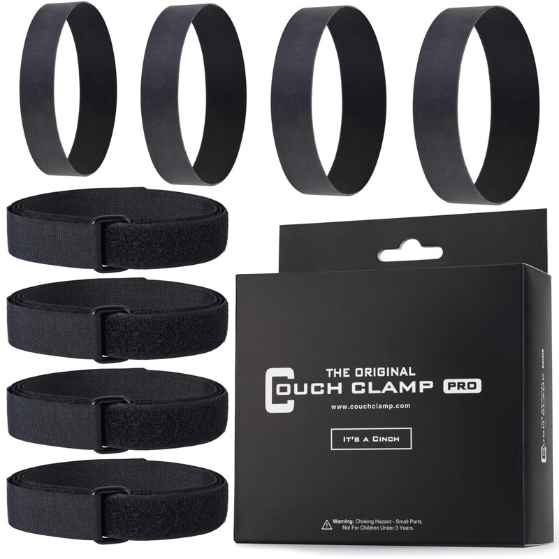 Couch Clamp Pro Heavy Duty Couch Connectors for Sliding Sofas (4 Pack) - Easy Install Strap & No Tools Required - Hook & Loop Cinch Straps- Universal Fit Ideal for 3 Piece Modular Sectional Sofa - Image 1