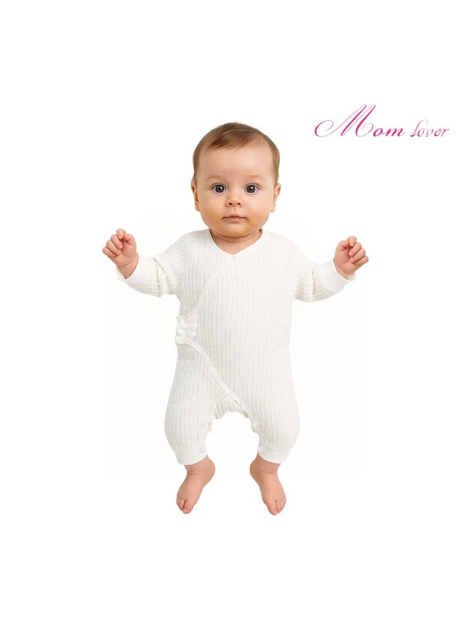 Mom lover Baby pit strip one-piece suit, with snap design for easy putting on and taking off, angel wing decoration, and novel creativity - Image 1
