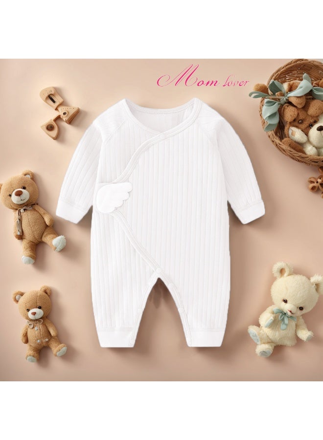 Mom lover Baby pit strip one-piece suit, with snap design for easy putting on and taking off, angel wing decoration, and novel creativity - Image 2
