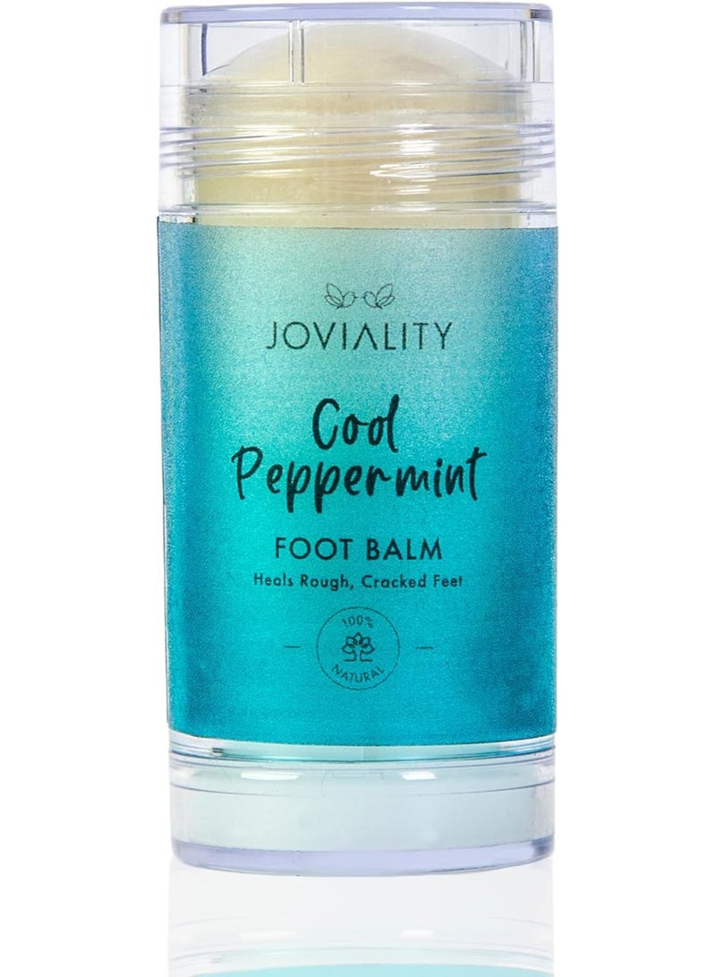 JOVIALITY بلسم القدم الطبيعي بالكامل - تركيبة النعناع المهدئة للكعوب المتشققة، يرطب ويعالج البشرة الجافة، مكونات طبيعية 100%، 30 جرام - Image 1