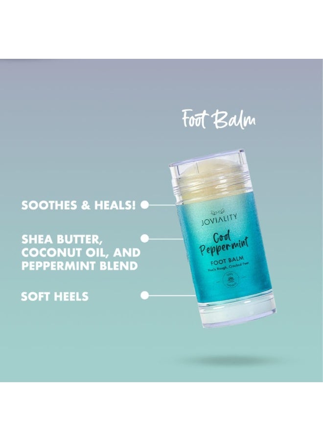 JOVIALITY بلسم القدم الطبيعي بالكامل - تركيبة النعناع المهدئة للكعوب المتشققة، يرطب ويعالج البشرة الجافة، مكونات طبيعية 100%، 30 جرام - Image 2