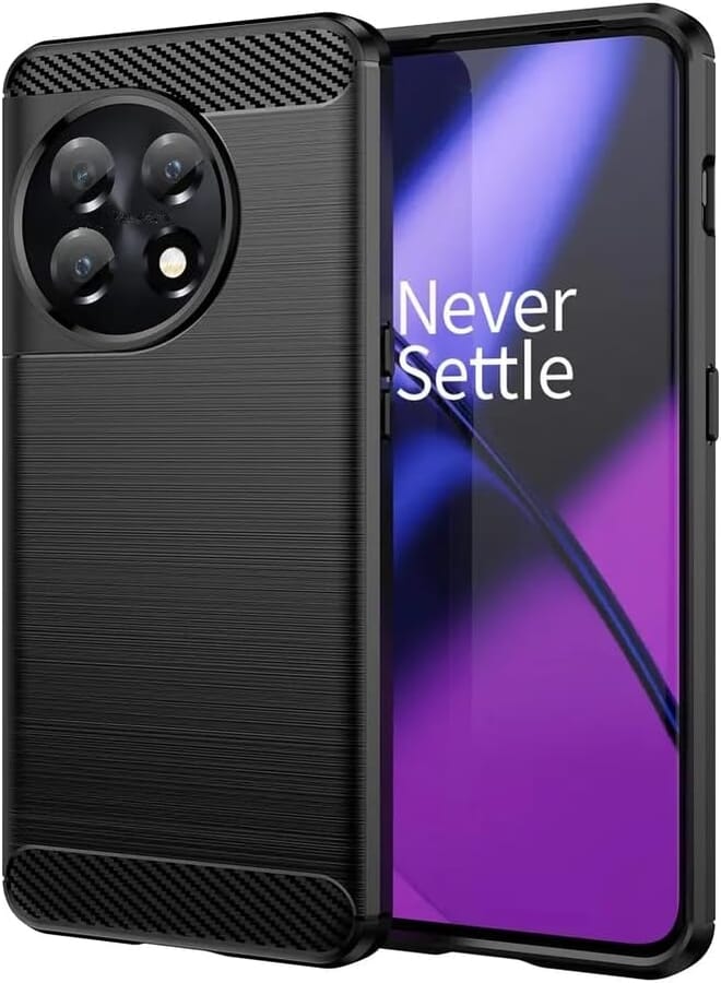 Generic TPU Carbon Fiber Anti Fingerprint Antishock Case For OnePlus 11R / OnePlus Ace 2 (Black)