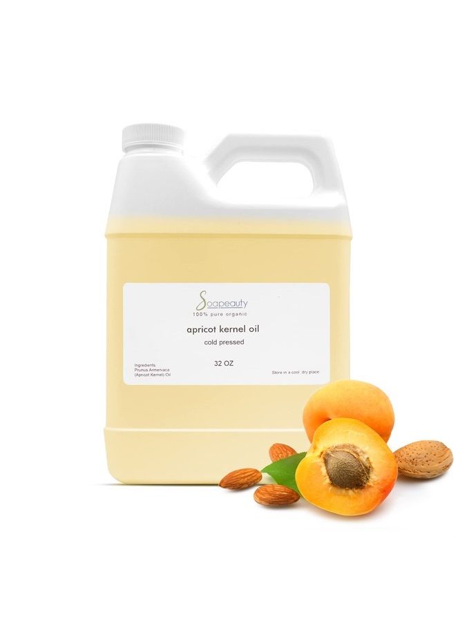 Soapeauty APRICOT KERNEL OIL Cold Pressed 100% Pure Natural Apricot Oil for Skin, Face, Hair Carrier for Essential Oils, Massage | 32 OZ - Image 1