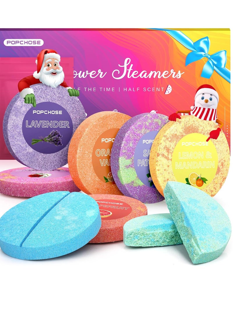 POPCHOSE - POPCHOSE Shower Steamers Aromatherapy 8 Scents- Stocking Stuffers, Birthday Gifts for Women, Mom, Men, Self Care Gifts with Natural Essential Oil, Stress Relief & Home Spa Shower Bombs - Image 1