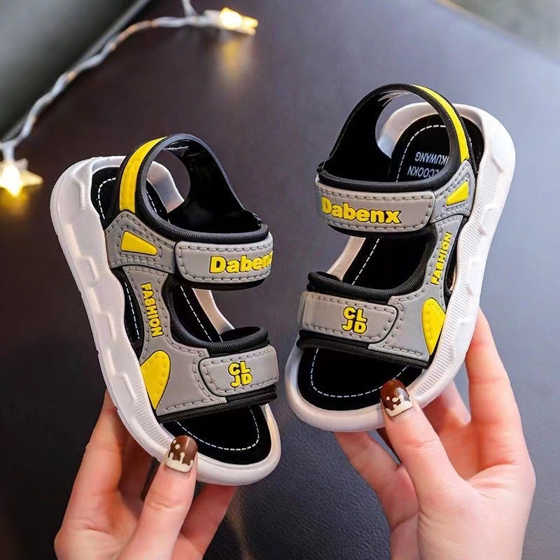 2024 Girls Sports Sandals Soft Non-Slip Sole Yellow 
