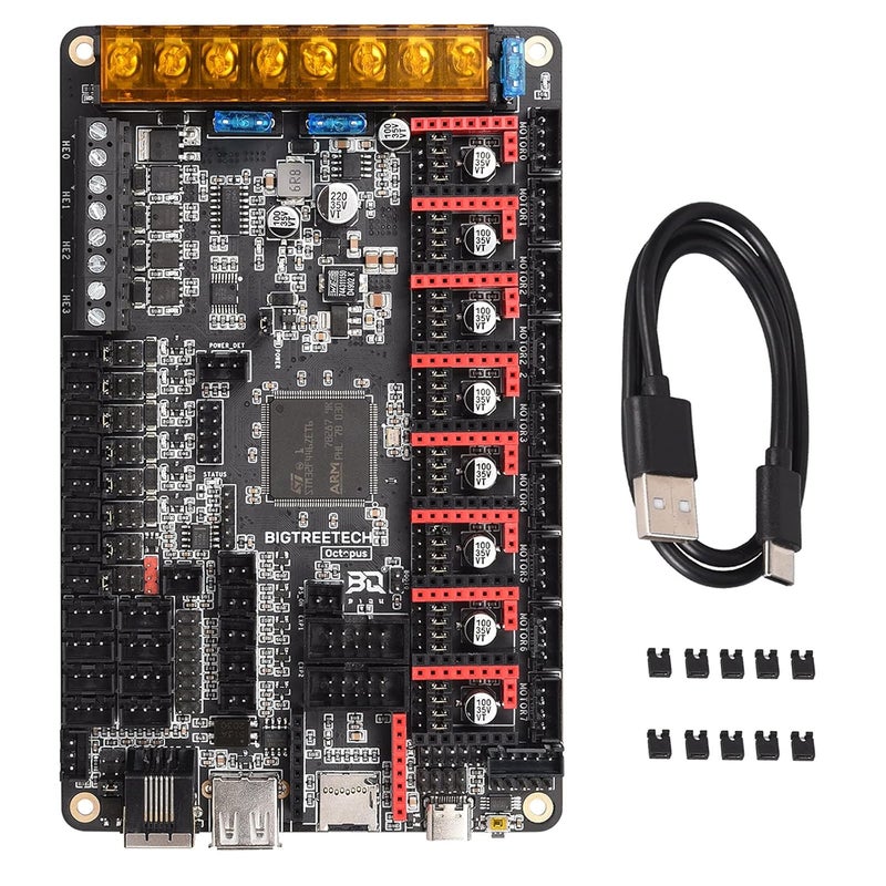 BIGTREETECH Octopus V1.1 Control Board 32Bit Silent Motherboard Support 8 Axis TMC2209 Stepper Motor Driver Compatible BTT Pi V1.2/Pi 2 to Running Klipper/Marlin for Voron 2.4/CoreXY/VZbot 3D Printer - Image 1