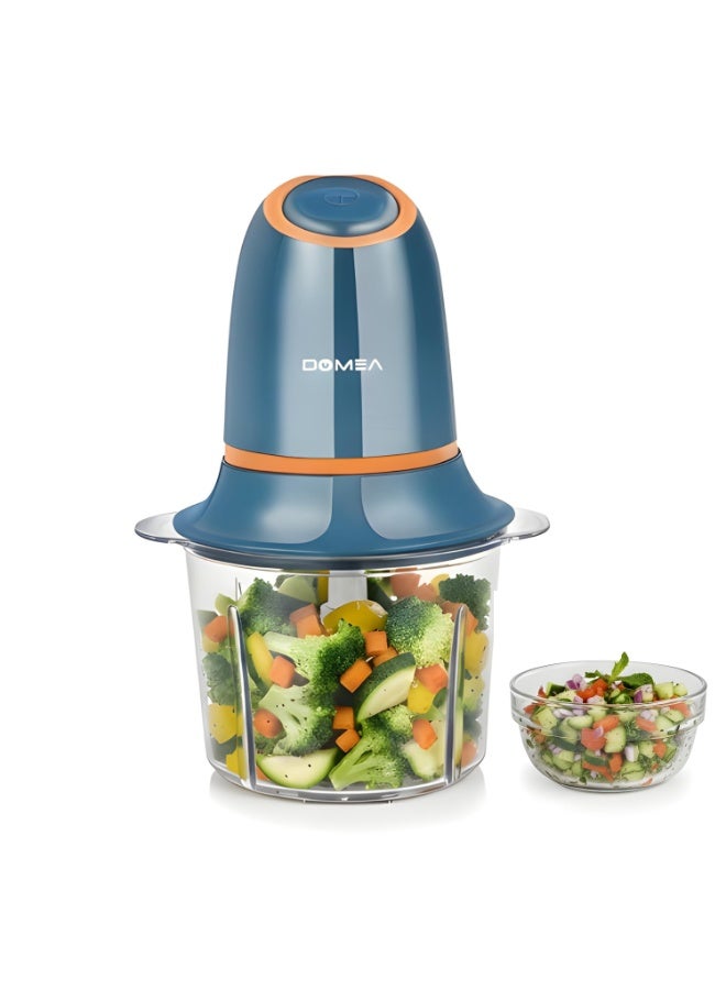 DOMEA Electric Mincer, Vegetable & Fruit Chopper, 1.2L,  Mini Food Grinder, Detachable Stainless Steel Blades, For Easy & Quick Grinding, Dip Making, 300 W - Image 1
