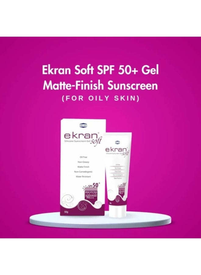 Ekran Soft SPF 50+ Silicone Sunscreen SPF 50 | 50g Anhydrous Sunscreen for Oily Skin Women & Men | Non-Greasy & Water-Resistant | UVA-UVB Protection | Matte Finish - Image 3
