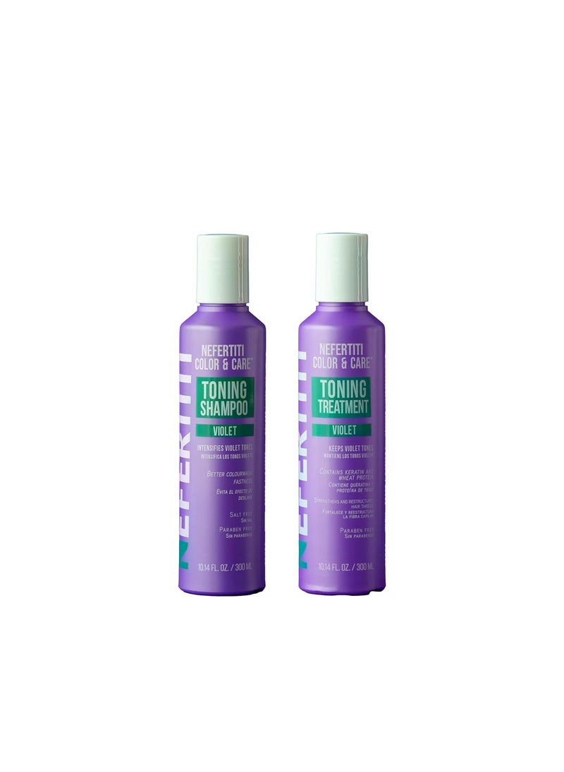 Nefertiti - Color & Care Toning Shampoo and Treatment Violet 300ml - Image 1