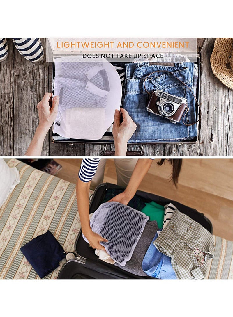 Zikra 4PCS Mesh Laundry Bags Laundry Net Bag Drawstring Reusable Durable Washing Net Bag for Clothes Underwear Delicates Socks Baby Clothes Bra Shoes Knitted Garments - Image 5