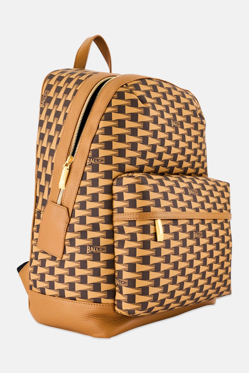 BALLY Men Allover Print Backpack, Brown  - Image 3