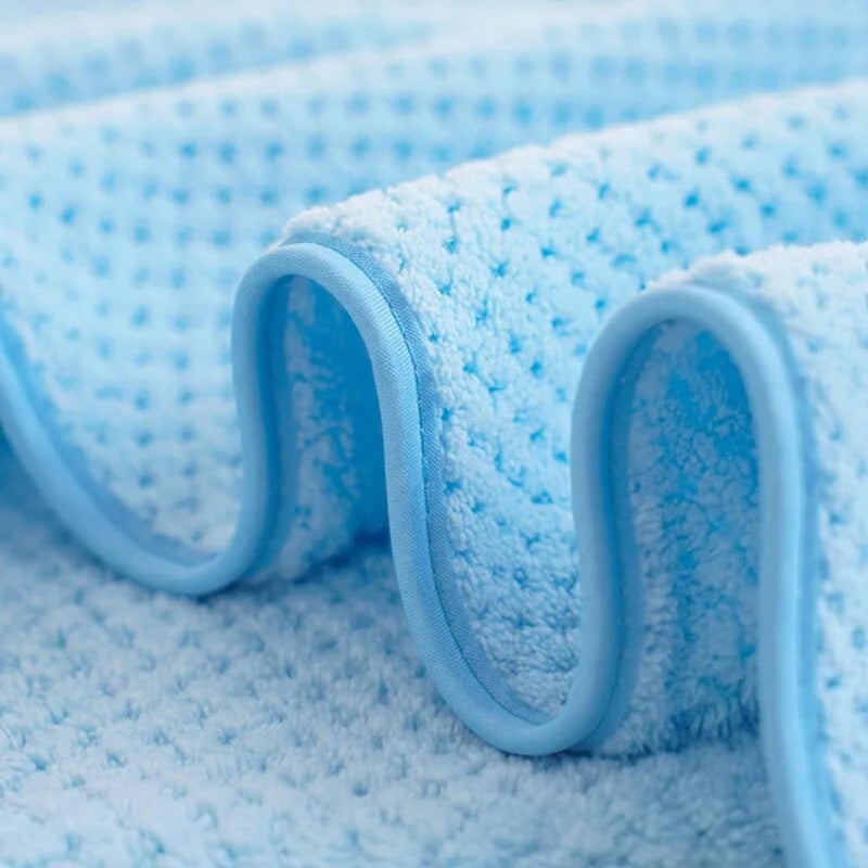 LINEAR Microfiber Bath Towel Hand Towel SetMicrofiber Towels for Bath Large SizeTowel for BathBath Towel for Men and Women300 GSM 140 cms 70 cms Blue - Image 5