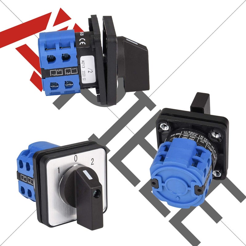 APIELE Changeover Selector Switch 3 Position 440V Universal Rotary Cam Selector (20A 8 Terminal) - Image 3