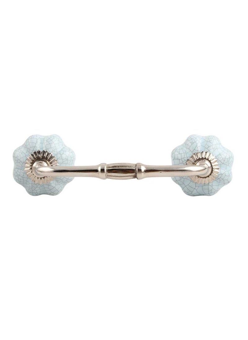 Indian-Shelf IndianShelf 1 Pack Blue Kitchen Cabinet Handles for Drawer Pulls Door Dresser Silver Hardware 6 Hole to Hole BH491CRACK51  - Image 1