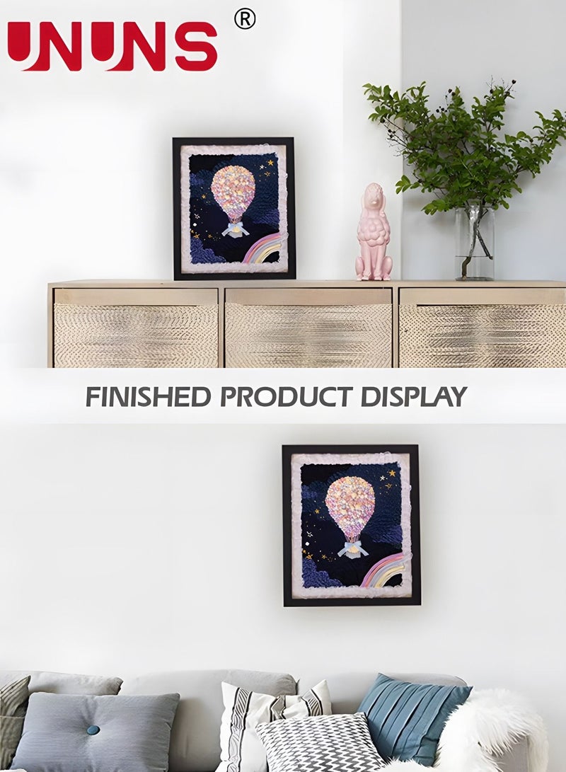 UNUNS Embroidery Starter Kit,Punching Needle Starter Kit With Embroidery Pen,Thread,Scissors,Embroidery For Beginner,Hot Air Balloon,Colourful - Image 4