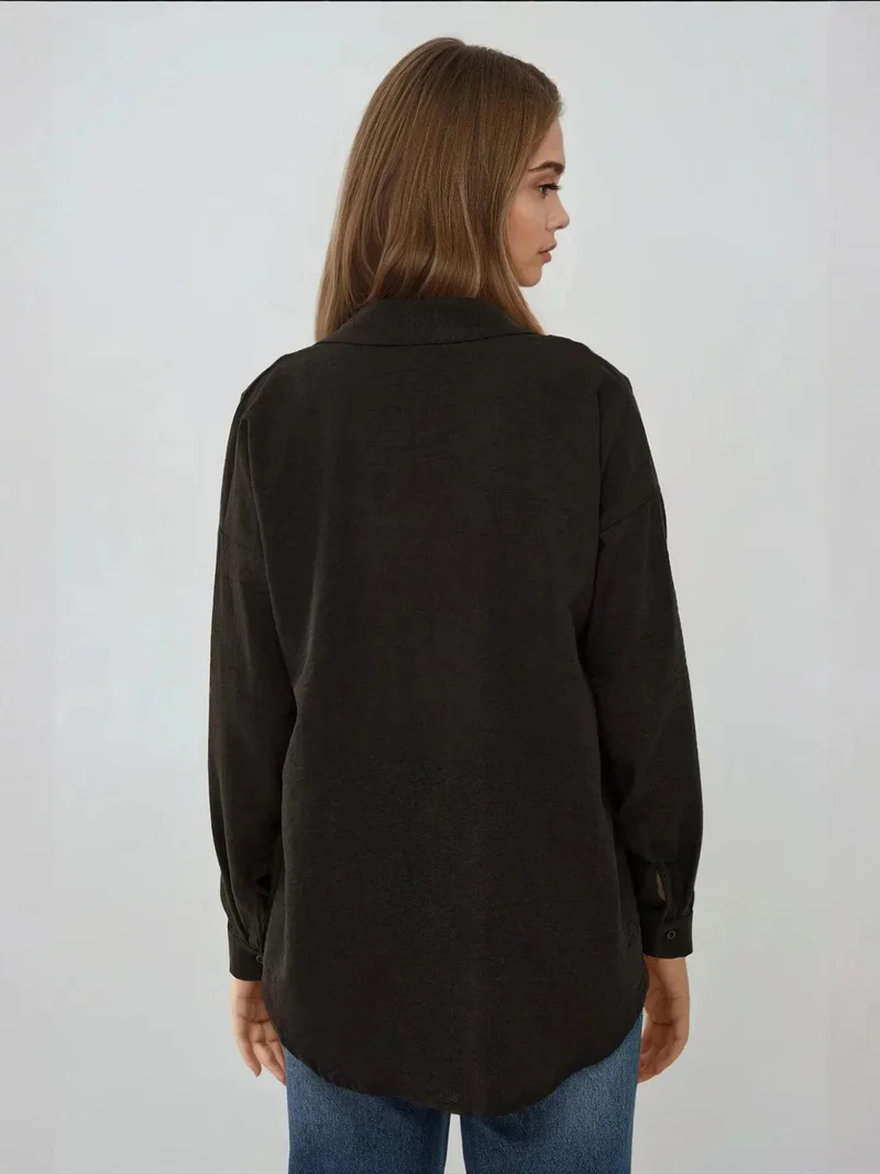 HICCUP Linen Feel Regular Fit Shirt