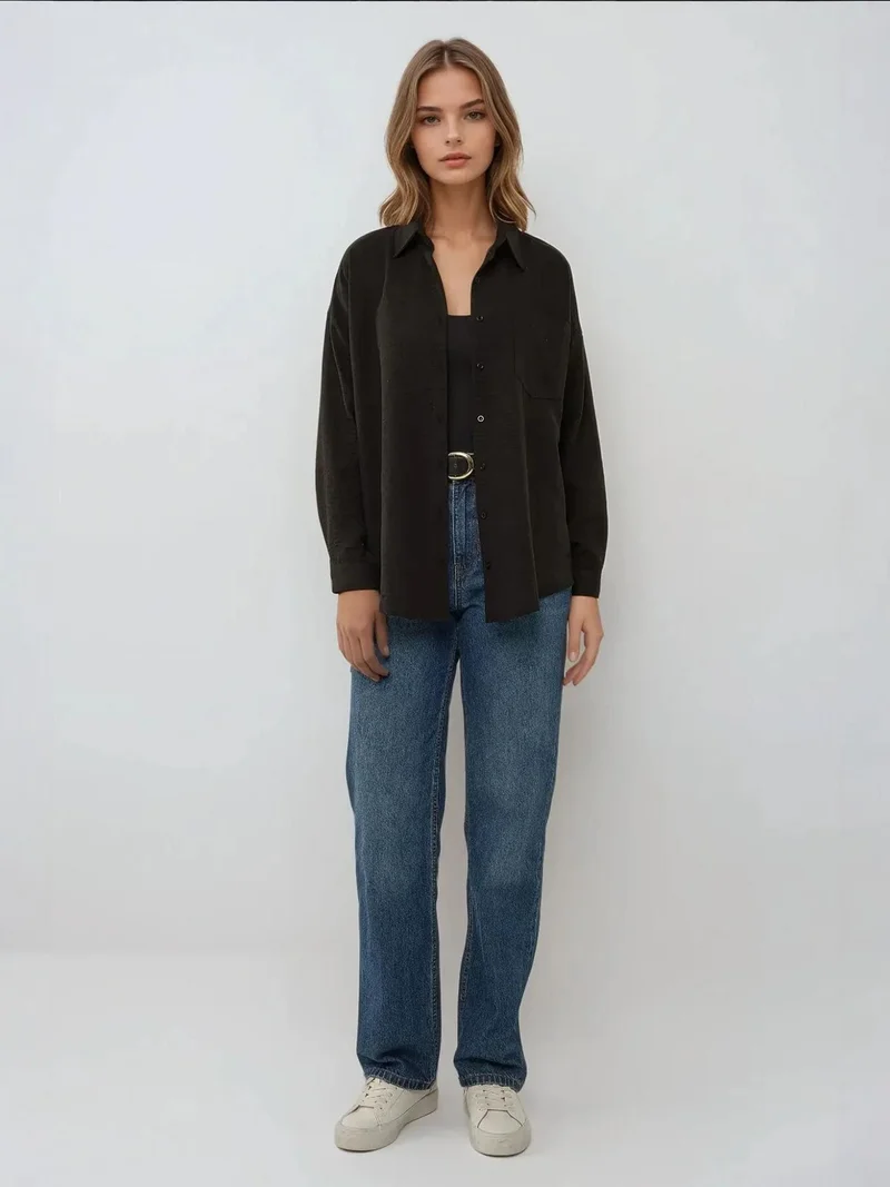 HICCUP Linen Feel Regular Fit Shirt