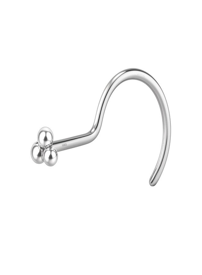 HighSpark 925 Silver Triple Ball Nose Pin for Women | 92.5 Sterling Silver & Stunning Shine | Triple Ball Nose Pin - Image 1