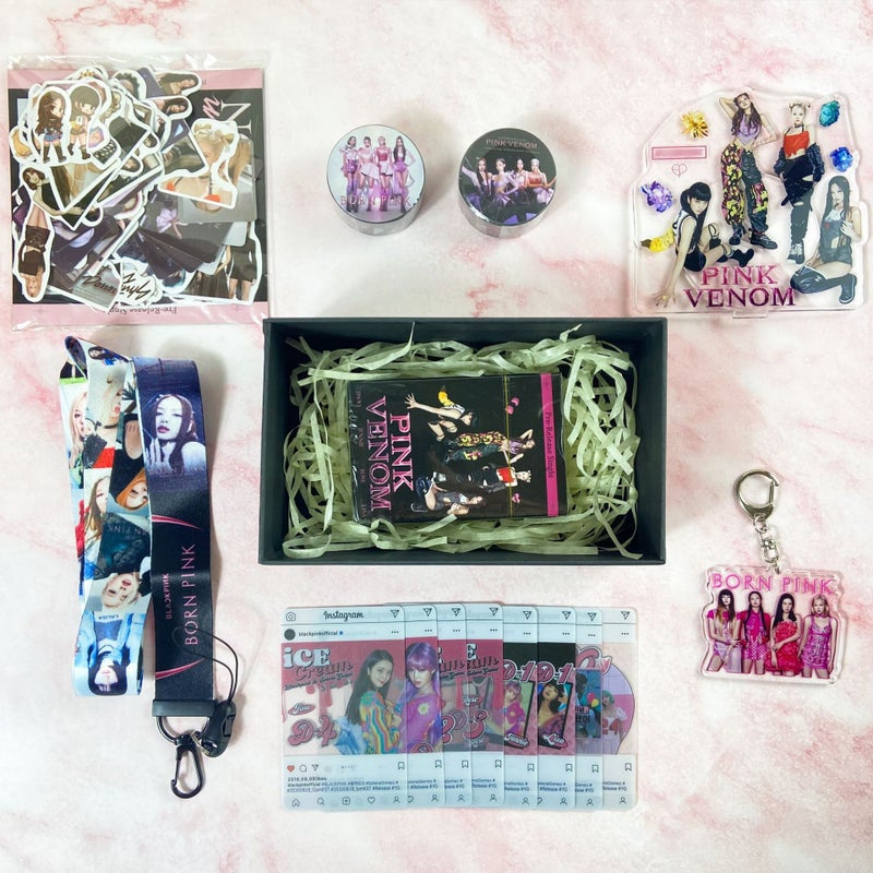 Black Pink Ink New Album Born Pink Peripheral Card Sticker Small Card Set Lanyard Key Chain Gift Box - Image 5