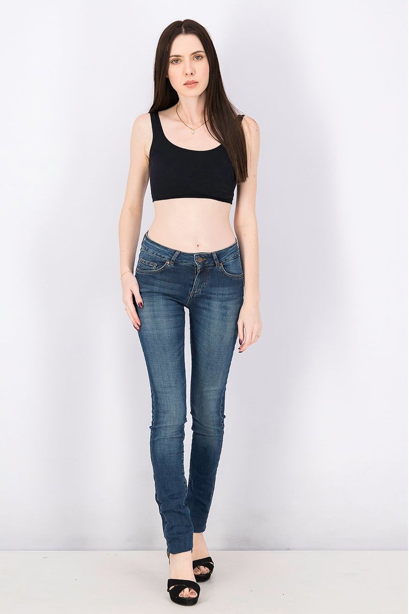 Seven 7 Women Regular Fit High Waist Stretchable Denim Jeans, Blue - Image 4