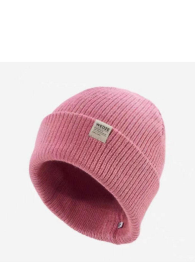 Decathlon Cute and Warm Pink Knitted Beanie Hat for Cold Weather Protection and Fashionable Daily Wear  56-59cm