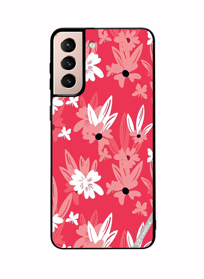 VR CREATIVE Protective Case Cover For Samsung Galaxy S21 5G Floral Pattern Based On Traditional Folk Art Ornaments Design Multicolour - Image 1