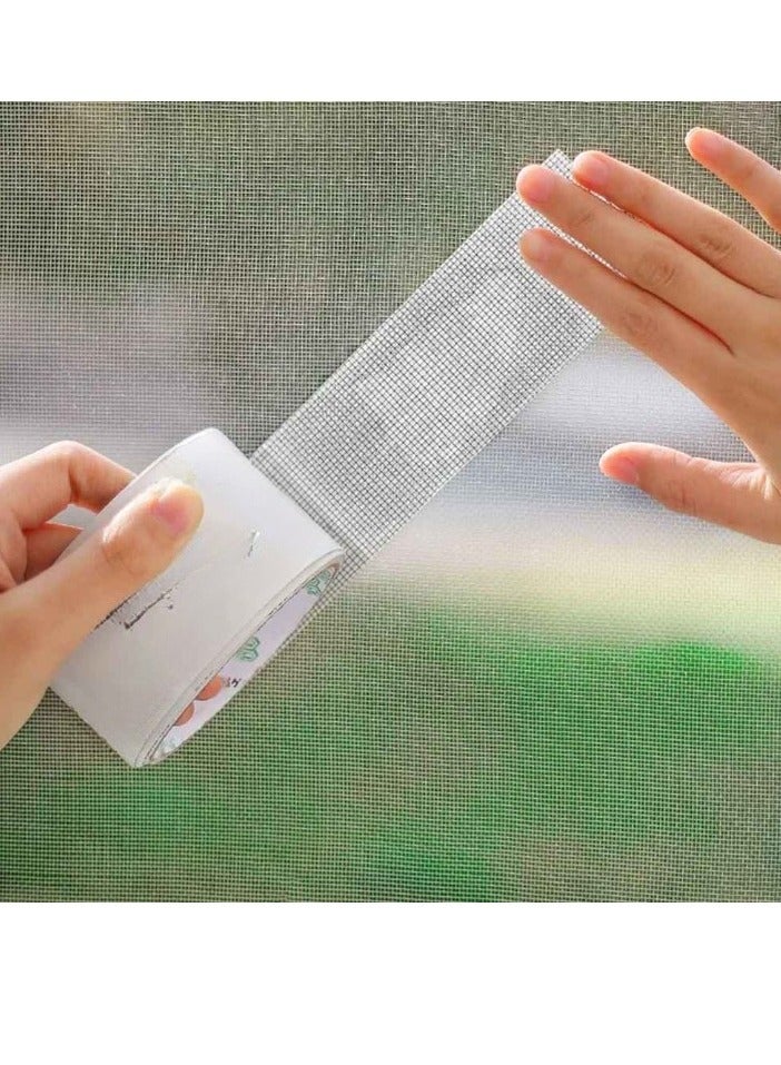 Window Screen Repair Tape, Strong Adhesive Waterproof Mesh Tape, Easy To Use Screen Patch Repair Tape, Self Adhesive Mesh Patch For Covering Window Door Tears Holes, (1pc, White)  - Image 2