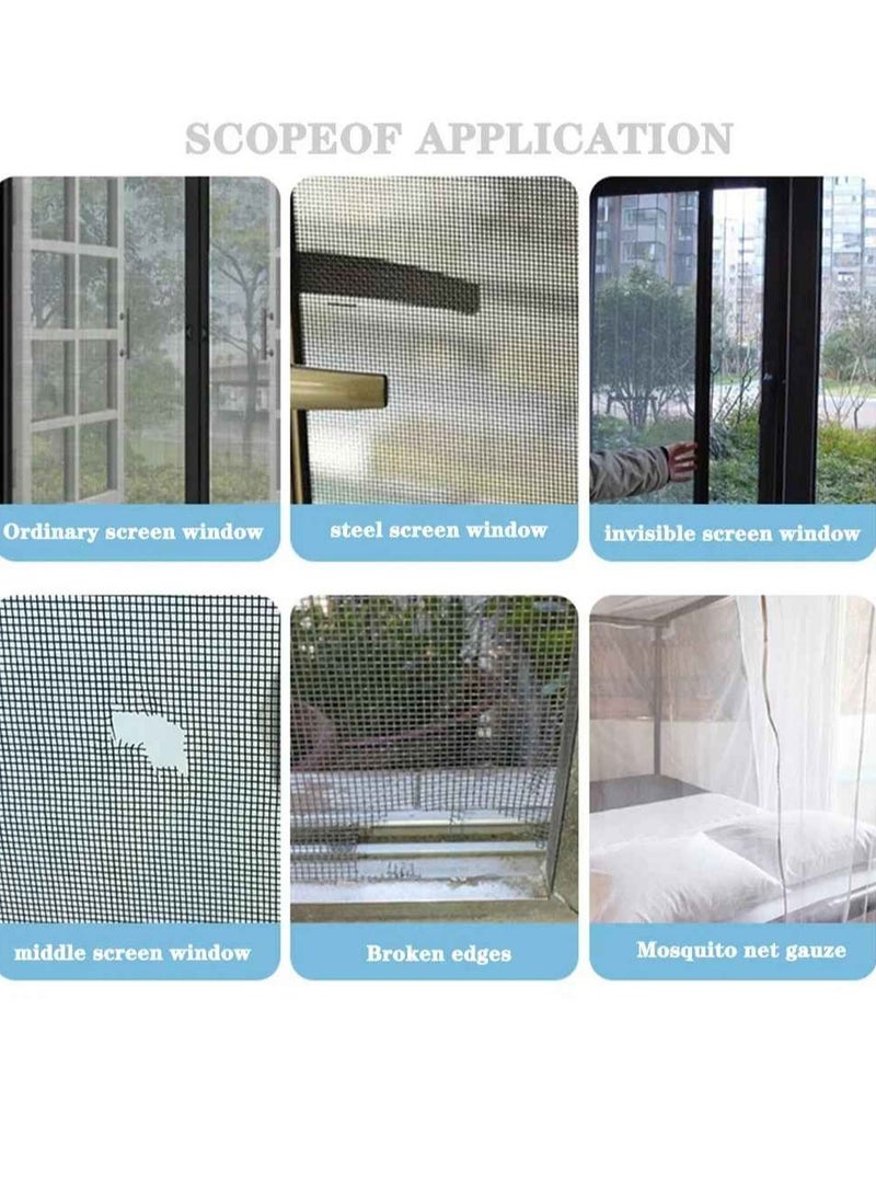 Window Screen Repair Tape, Strong Adhesive Waterproof Mesh Tape, Easy To Use Screen Patch Repair Tape, Self Adhesive Mesh Patch For Covering Window Door Tears Holes, (1pc, White)  - Image 3