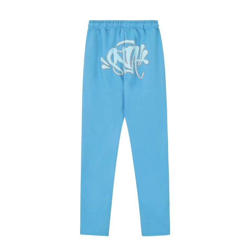 SynaWord American Loose Sweater Hoodie Sweater Trousers Syna Mens and Womens Fashion Brand Hip Hop Street Couple Casual suit Blue Trousers
