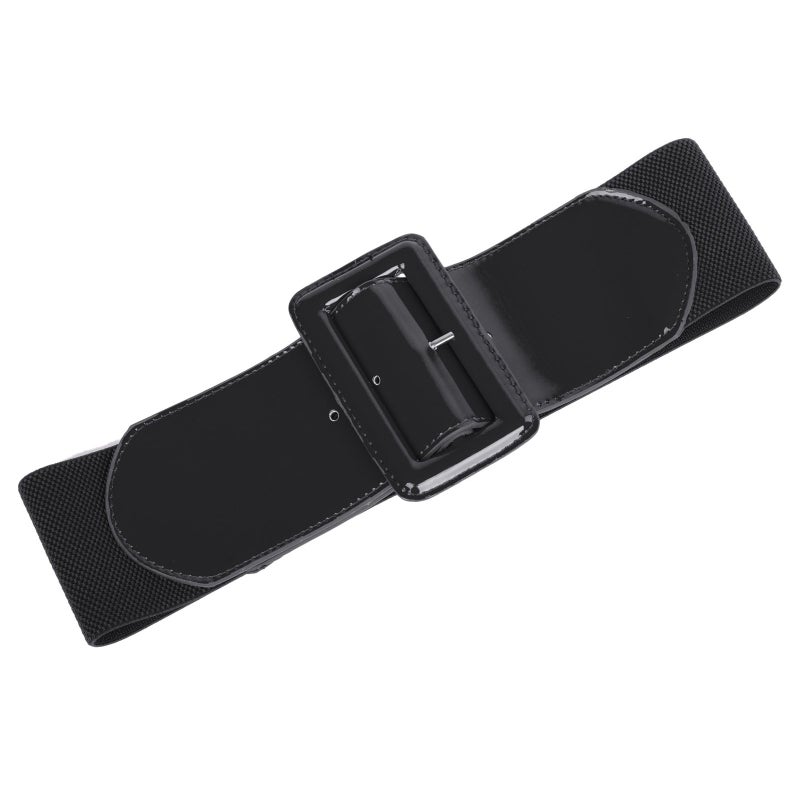 GRACE KARIN Women's Wide Patent Leather Fashion Belt Black,Small - Image 4