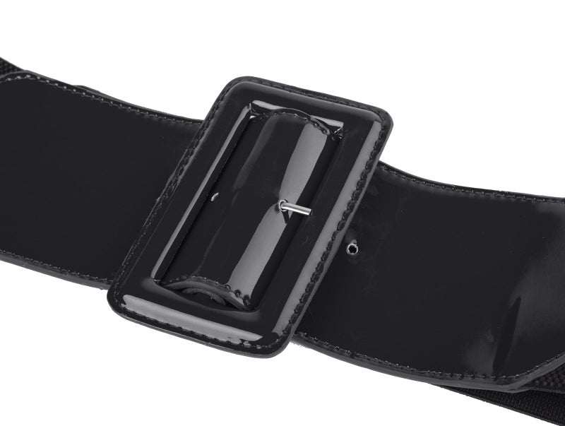GRACE KARIN Women's Wide Patent Leather Fashion Belt Black,Small - Image 5