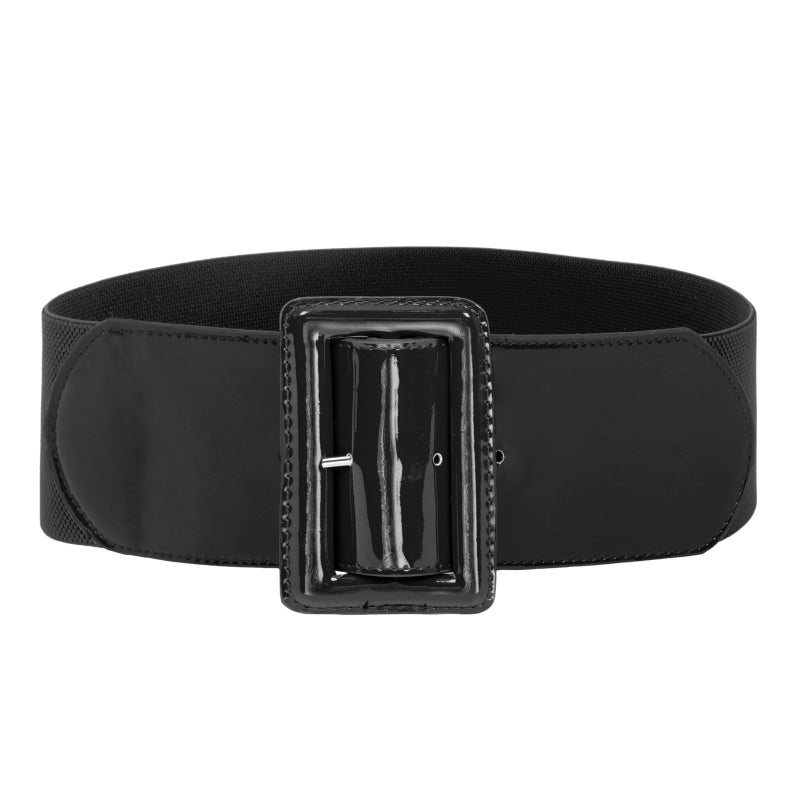 GRACE KARIN Women's Wide Patent Leather Fashion Belt Black,Small - Image 1