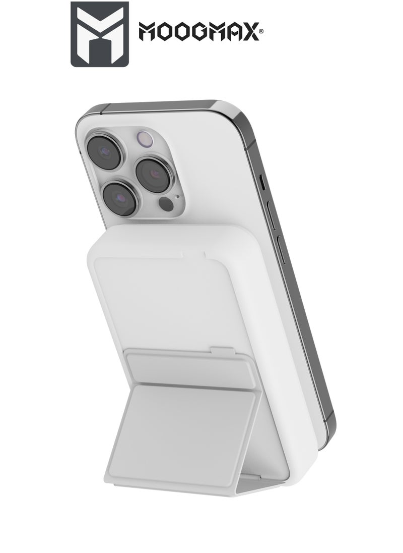 MOOGMAX Sanita 10000mAh wireless power bank with a back stand, supports fast charging with a Type-C port 20W, and wireless charging Can Charge your phone & watch at the same time (Apple watches only). White  - Image 2