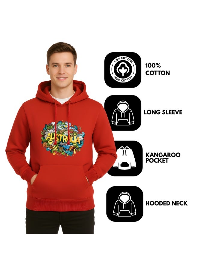 Australia Day Hoodie-Soft Cotton Pullover-Australia Themed Hoodie For Men And Women-Long Sleeve With Pockets-Perfect For Travel - Image 4