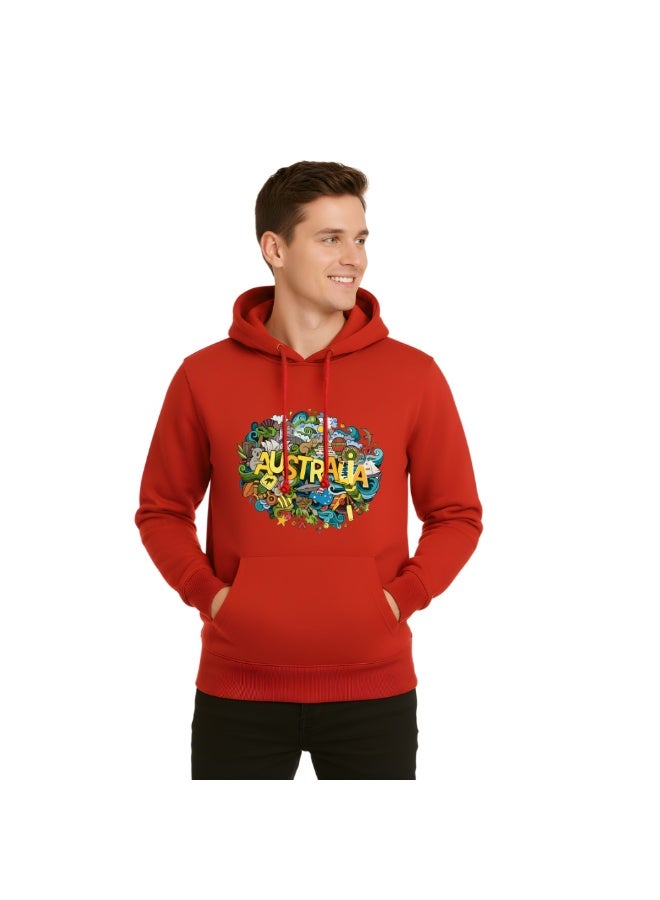 Australia Day Hoodie-Soft Cotton Pullover-Australia Themed Hoodie For Men And Women-Long Sleeve With Pockets-Perfect For Travel - Image 3