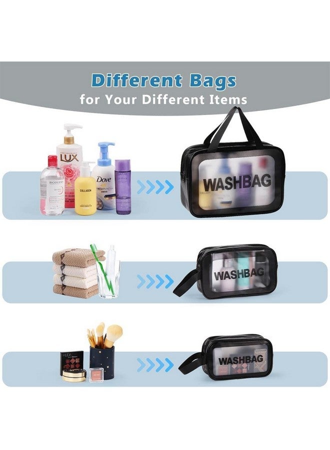 BBRAIMEN Travel Toiletry Bag for Women Men Translucent Waterproof Travel Makeup Cosmetic Pouch Traveling Organizer for Wash Bag Cosmetic Accessories (3 PCS Set) - Image 3