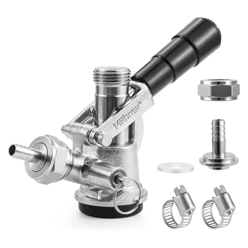 MRbrew Keg Coupler, Sankey D System Keg Tap 304 Stainless Steel Probe, Beer Coupler Kegerator Parts D Coupler Beer Tap Dispenser for I.D 5/16'' Beer Line Gas Tubing with Hose Clamp - Image 3
