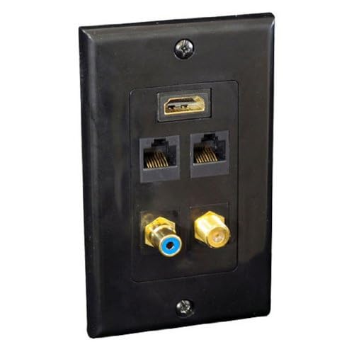 Pyle Home PHDM2RB2 Combination Audio Video Wall Plate for HDMI, Mono RCA Audio, Coaxial and Dual Ethernet (Black) - Image 5