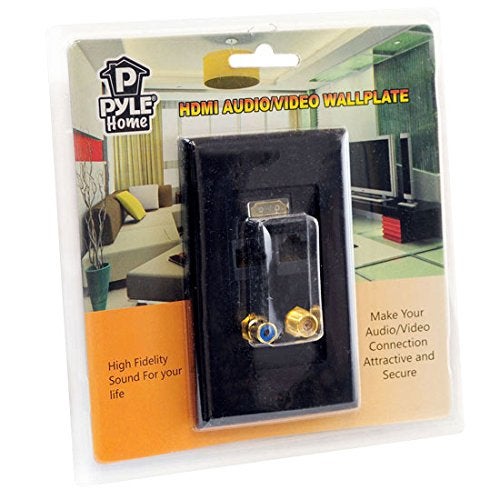 Pyle Home PHDM2RB2 Combination Audio Video Wall Plate for HDMI, Mono RCA Audio, Coaxial and Dual Ethernet (Black) - Image 2