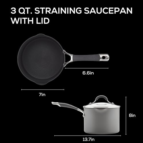 Circulon قدر تصفية سيركولون راديانس غير لاصق مصنوعة من الألمنيوم المؤكسد الصلب، 3 لتر، رمادي - Image 2