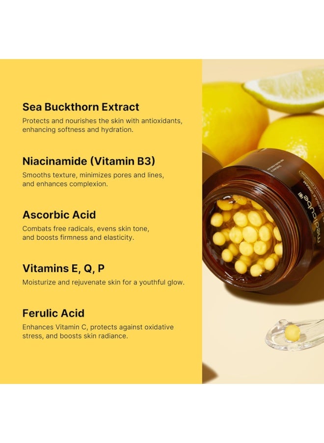 Medicube Deep Vita C Capsule Cream, Anti-Aging Wrinkles Face Moisturizer Capsule Creams, Instant Dry Skin Hydration Radiance, Skin Elasticity Care - Image 2