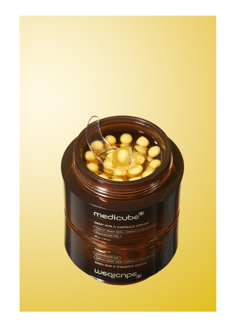 Medicube - Deep Vita C Capsule Cream, Anti-Aging Wrinkles Face Moisturizer Capsule Creams, Instant Dry Skin Hydration Radiance, Skin Elasticity Care - Image 1