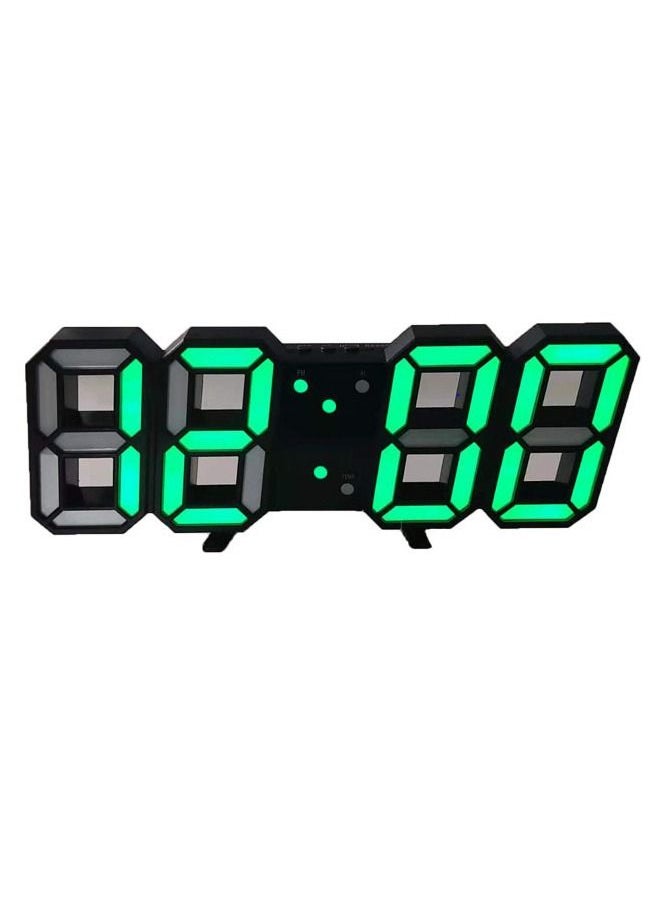 PADOM - Padom 3D LED Digital Clock Glowing Night Mode Brightness Adjustable Electronic Table Clock 24 Or 12 Hour Display Alarm Clock Wall Hanging - Image 1