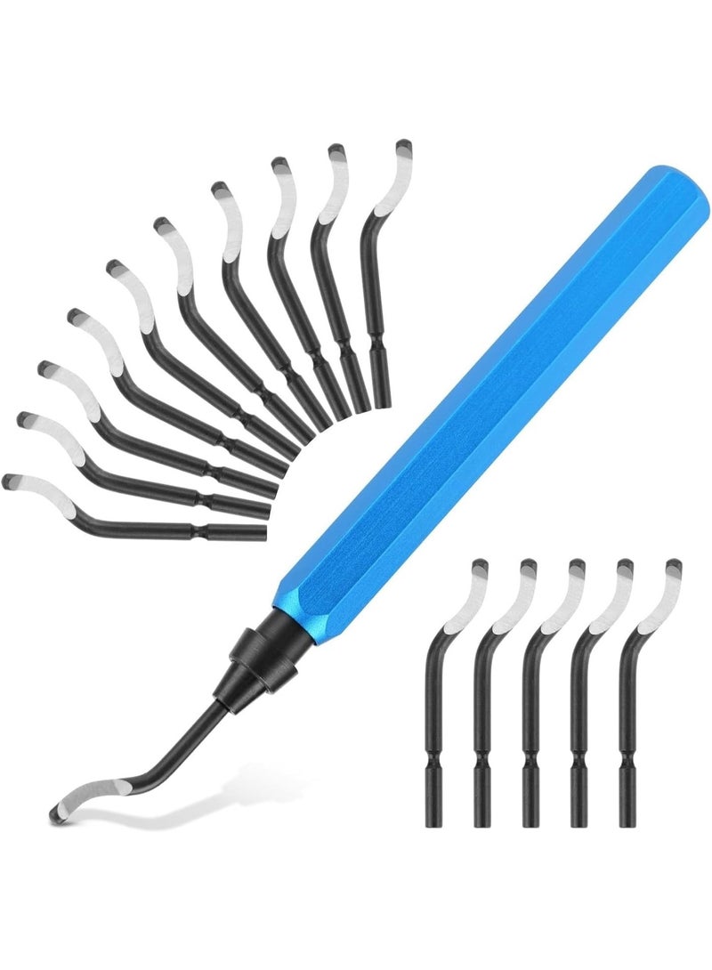BIGTHREE 15 PCS Deburring Tools, Deburring Knife, Deburring Scraper, with Knife Bar, Efficient Deburrings, for Metal, Resin, Copper, Plastic, PVC Pipes, 3D Printing Burr Removal Reamer Tool. - Image 1