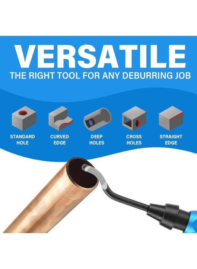 BIGTHREE 15 PCS Deburring Tools, Deburring Knife, Deburring Scraper, with Knife Bar, Efficient Deburrings, for Metal, Resin, Copper, Plastic, PVC Pipes, 3D Printing Burr Removal Reamer Tool. - Image 2