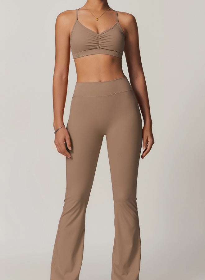 كون.يوغا حمالة صدر رياضية نسائية بياقة على شكل حرف - Image 4