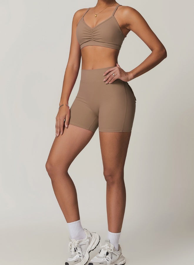 كون.يوغا حمالة صدر رياضية نسائية بياقة على شكل حرف - Image 2